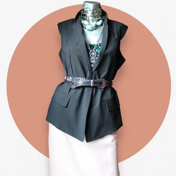 Apostrophe Single Button Vest Blazer - Picture 11 of 13